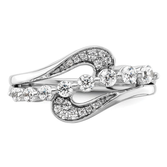 14k White Gold 1/2 carat Lab Grown Diamond VS/SI+ G+ Complete Fashion Ring
