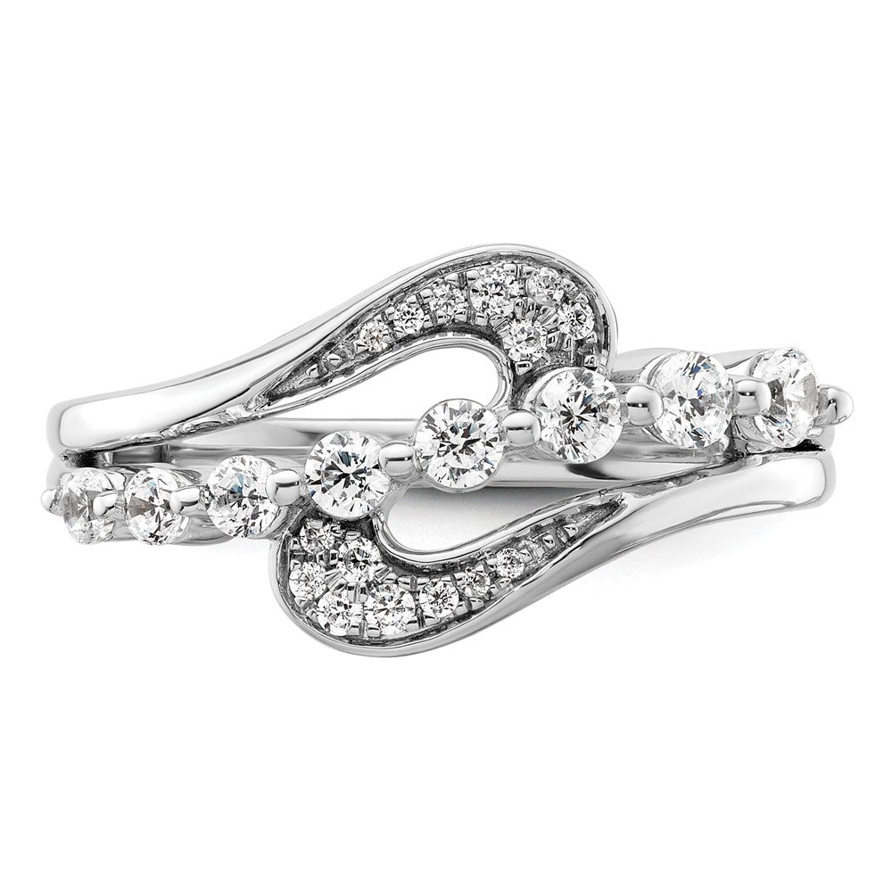 14k White Gold 1/2 carat Lab Grown Diamond VS/SI+ G+ Complete Fashion Ring