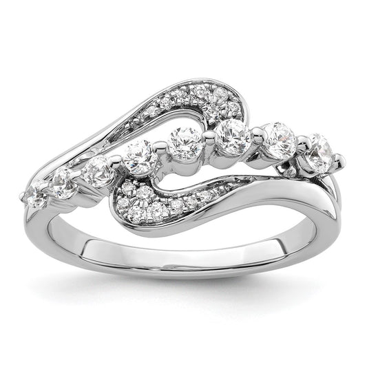 14k White Gold 1/2 carat Lab Grown Diamond VS/SI+ G+ Complete Fashion Ring