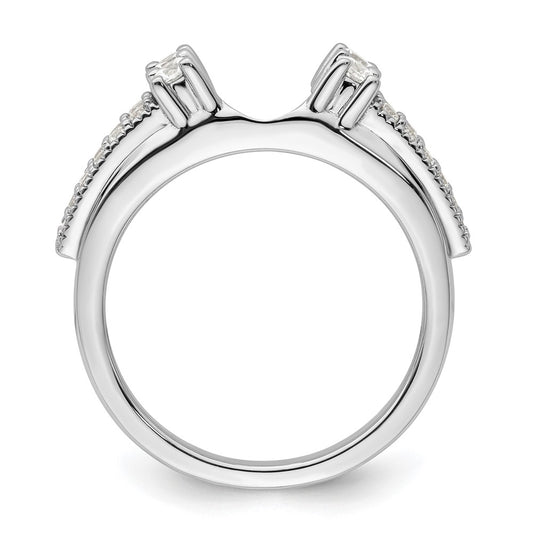 14k White Gold 1/2 carat Lab Grown Diamond VS/SI+ G+ Complete Ring Wrap