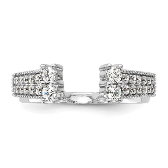 14k White Gold 1/2 carat Lab Grown Diamond VS/SI+ G+ Complete Ring Wrap