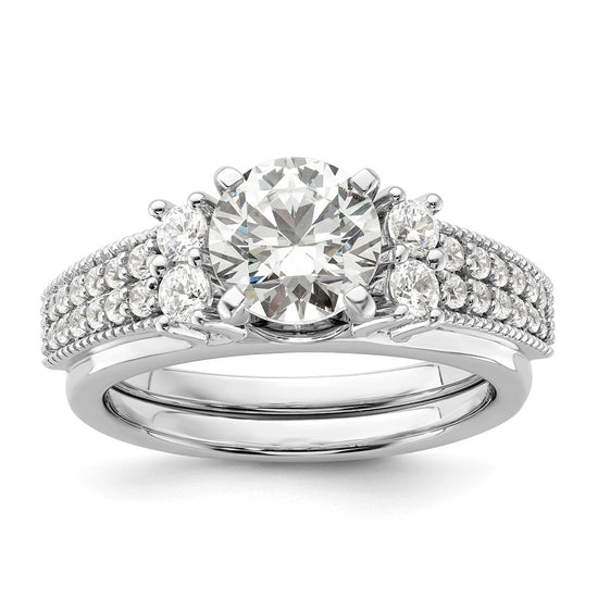 14k White Gold 1/2 carat Lab Grown Diamond VS/SI+ G+ Complete Ring Wrap