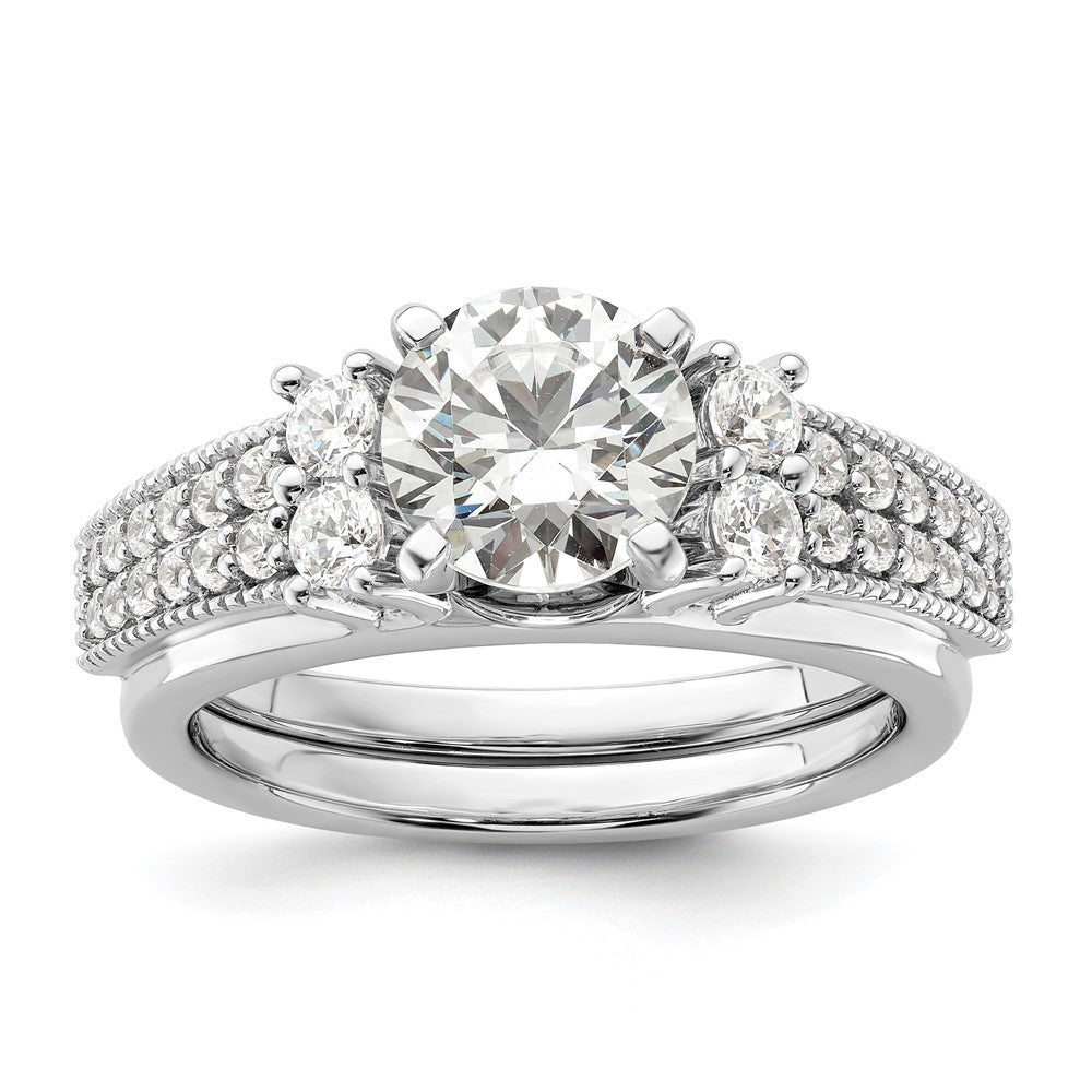 14k White Gold 1/2 carat Lab Grown Diamond VS/SI+ G+ Complete Ring Wrap