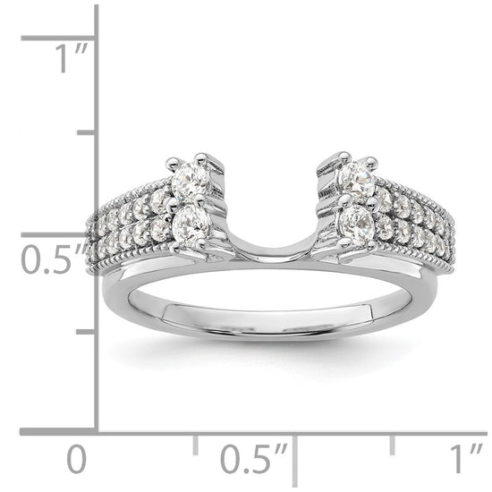 14k White Gold 1/2 carat Lab Grown Diamond VS/SI+ G+ Complete Ring Wrap