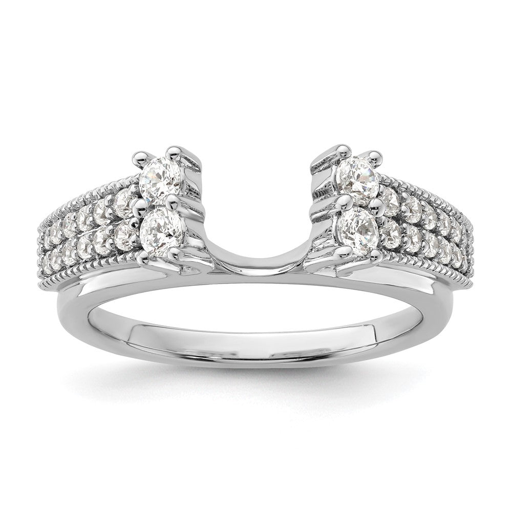 14k White Gold 1/2 carat Lab Grown Diamond VS/SI+ G+ Complete Ring Wrap