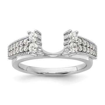 14k White Gold 1/2 carat Lab Grown Diamond VS/SI+ G+ Complete Ring Wrap