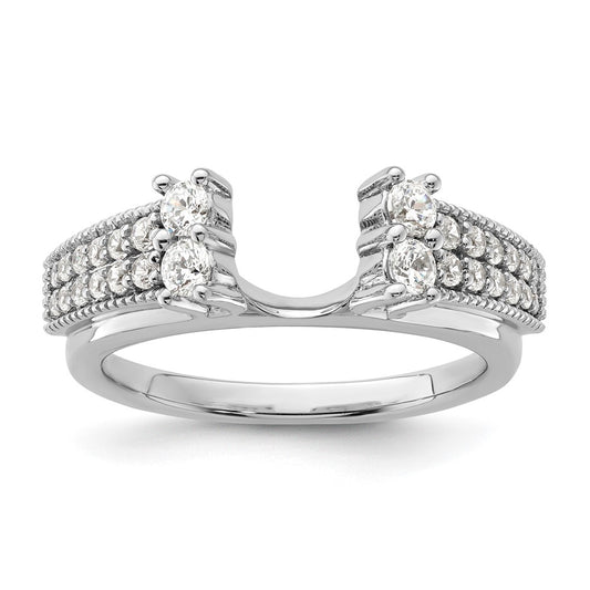 14k White Gold 1/2 carat Lab Grown Diamond VS/SI+ G+ Complete Ring Wrap
