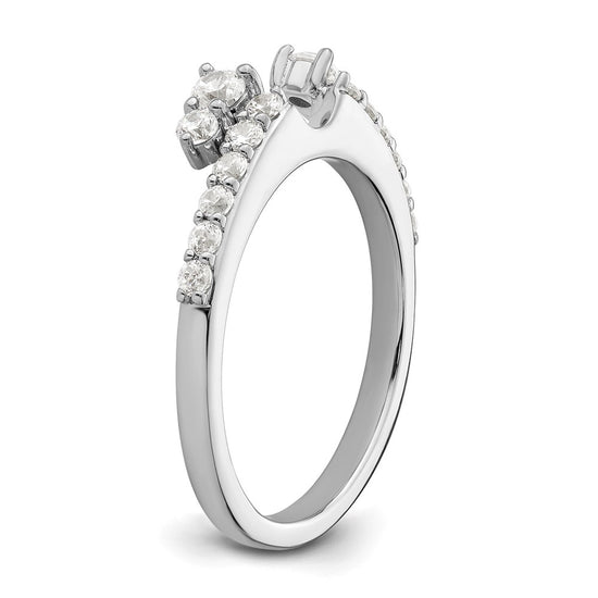 14k White Gold 1/2 carat Lab Grown Diamond VS/SI+ G+ Complete Ring Wrap