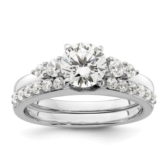 14k White Gold 1/2 carat Lab Grown Diamond VS/SI+ G+ Complete Ring Wrap