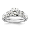 14k White Gold 1/2 carat Lab Grown Diamond VS/SI+ G+ Complete Ring Wrap