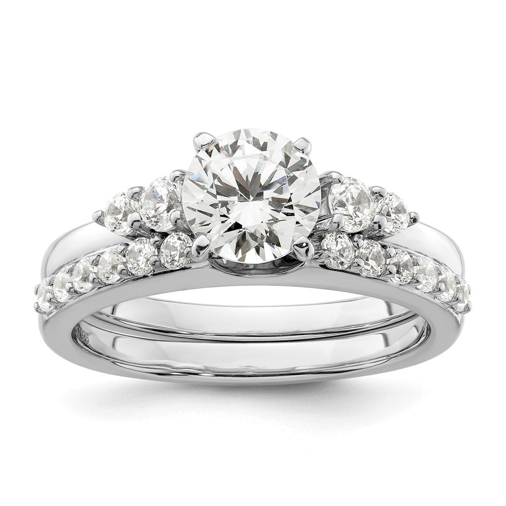 14k White Gold 1/2 carat Lab Grown Diamond VS/SI+ G+ Complete Ring Wrap