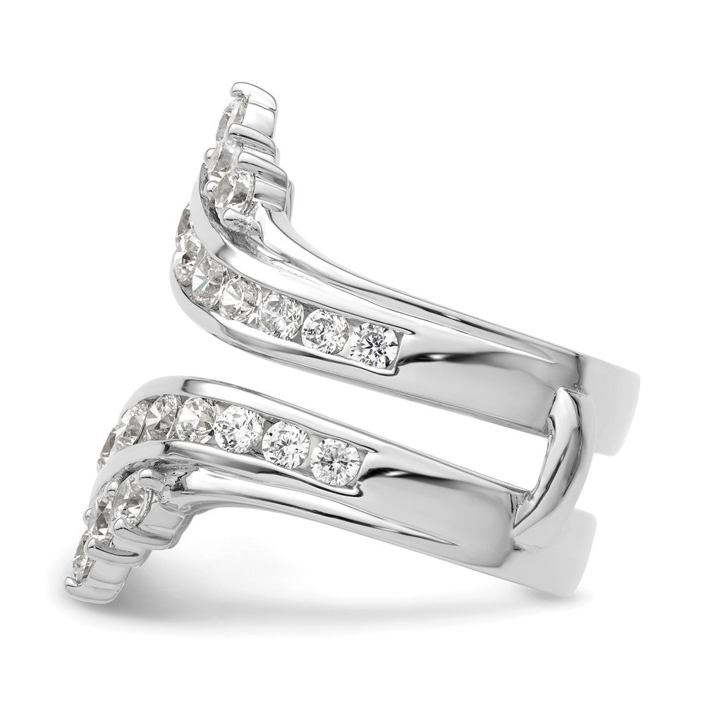 14k White Gold 2 1/3 carat Lab Grown Diamond VS/SI+ G+ Complete Double Row Ring Guard