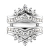 14k White Gold 2 1/3 carat Lab Grown Diamond VS/SI+ G+ Complete Double Row Ring Guard