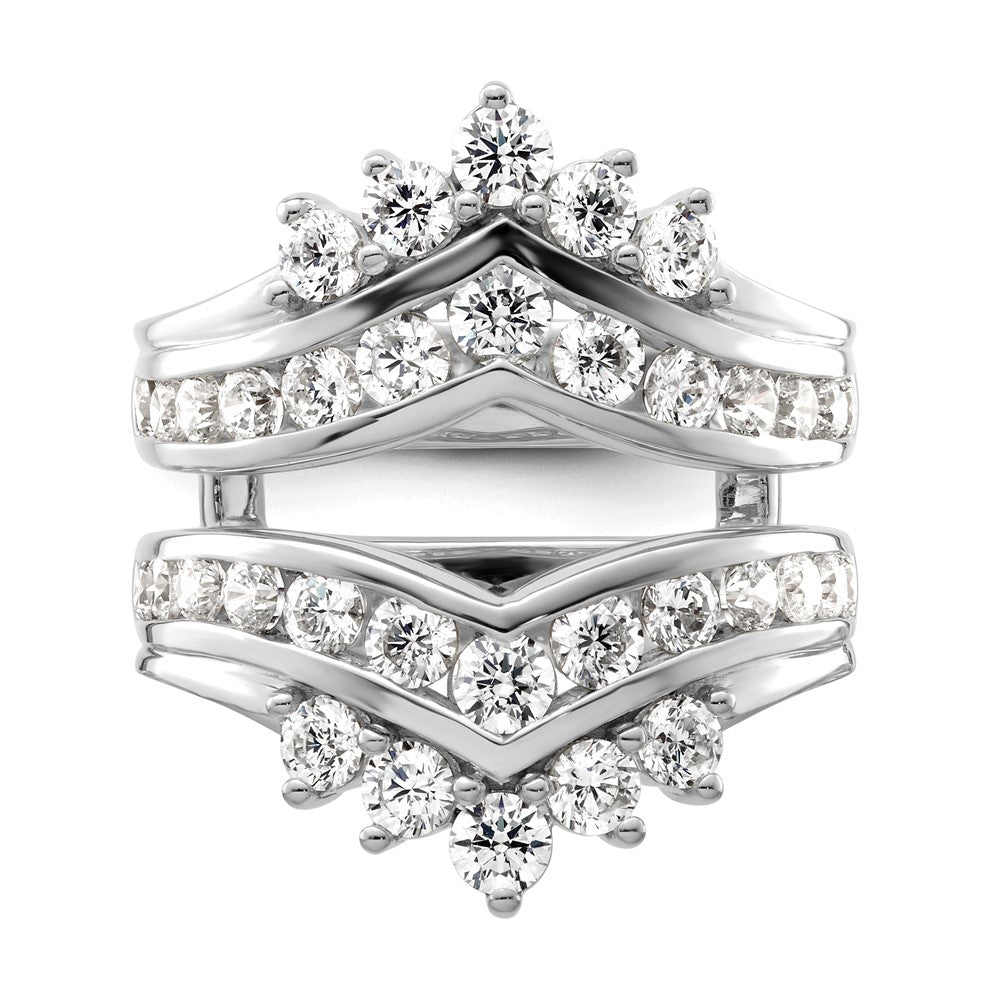 14k White Gold 2 1/3 carat Lab Grown Diamond VS/SI+ G+ Complete Double Row Ring Guard