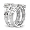 14k White Gold 2 1/3 carat Lab Grown Diamond VS/SI+ G+ Complete Double Row Ring Guard