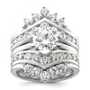 14k White Gold 2 1/3 carat Lab Grown Diamond VS/SI+ G+ Complete Double Row Ring Guard