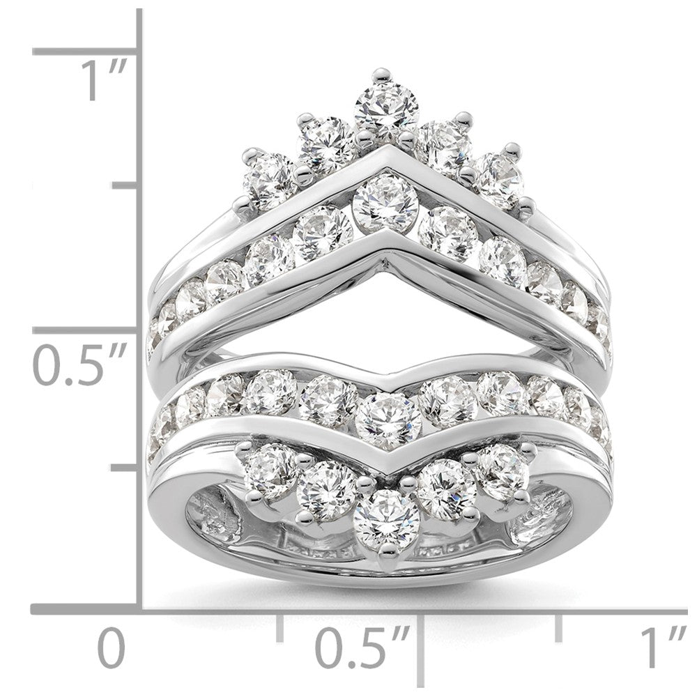 14k White Gold 2 1/3 carat Lab Grown Diamond VS/SI+ G+ Complete Double Row Ring Guard