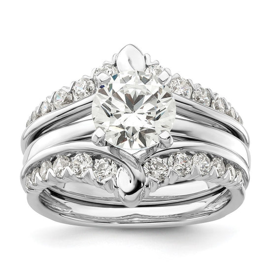 14k White Gold 3/4 carat Lab Grown Diamond VS/SI+ G+ Complete Ring Guard
