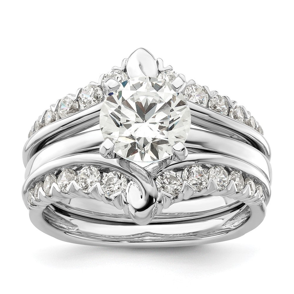14k White Gold 3/4 carat Lab Grown Diamond VS/SI+ G+ Complete Ring Guard
