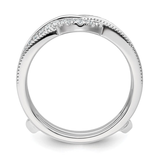 14K White Gold Miligrain Diamond Guard