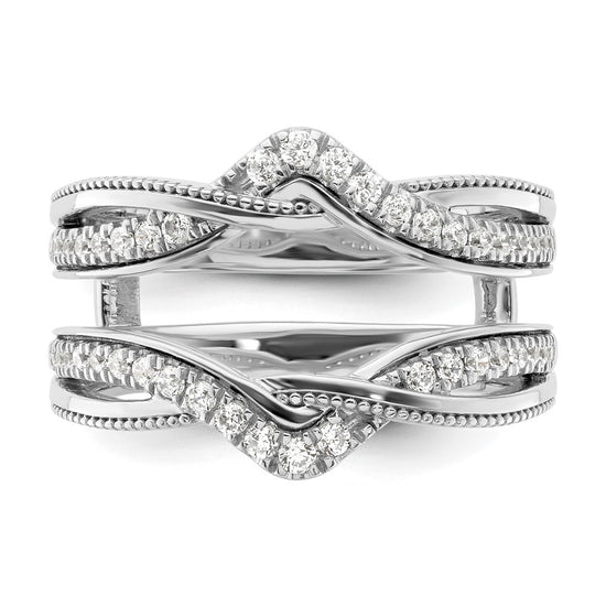 14K White Gold Miligrain Diamond Guard