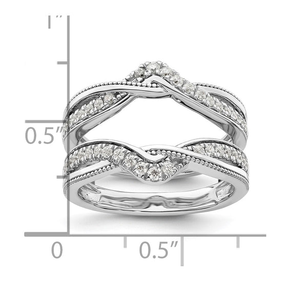 14k White Gold 1/3 carat Lab Grown Diamond VS/SI+ G+ Complete Twisted Ring Guard