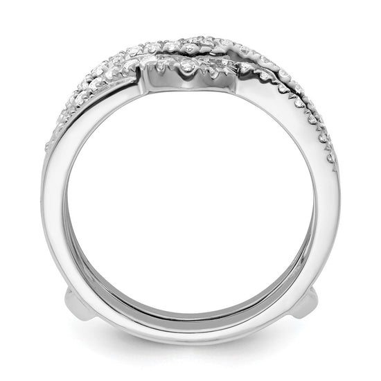 14K White Gold Diamond Ring Guard