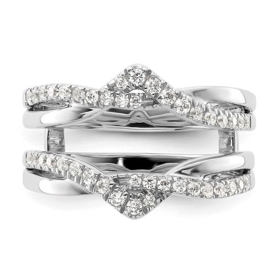 14k White Gold 3/8 carat Lab Grown Diamond VS/SI+ G+ Complete Twisted Ring Guard