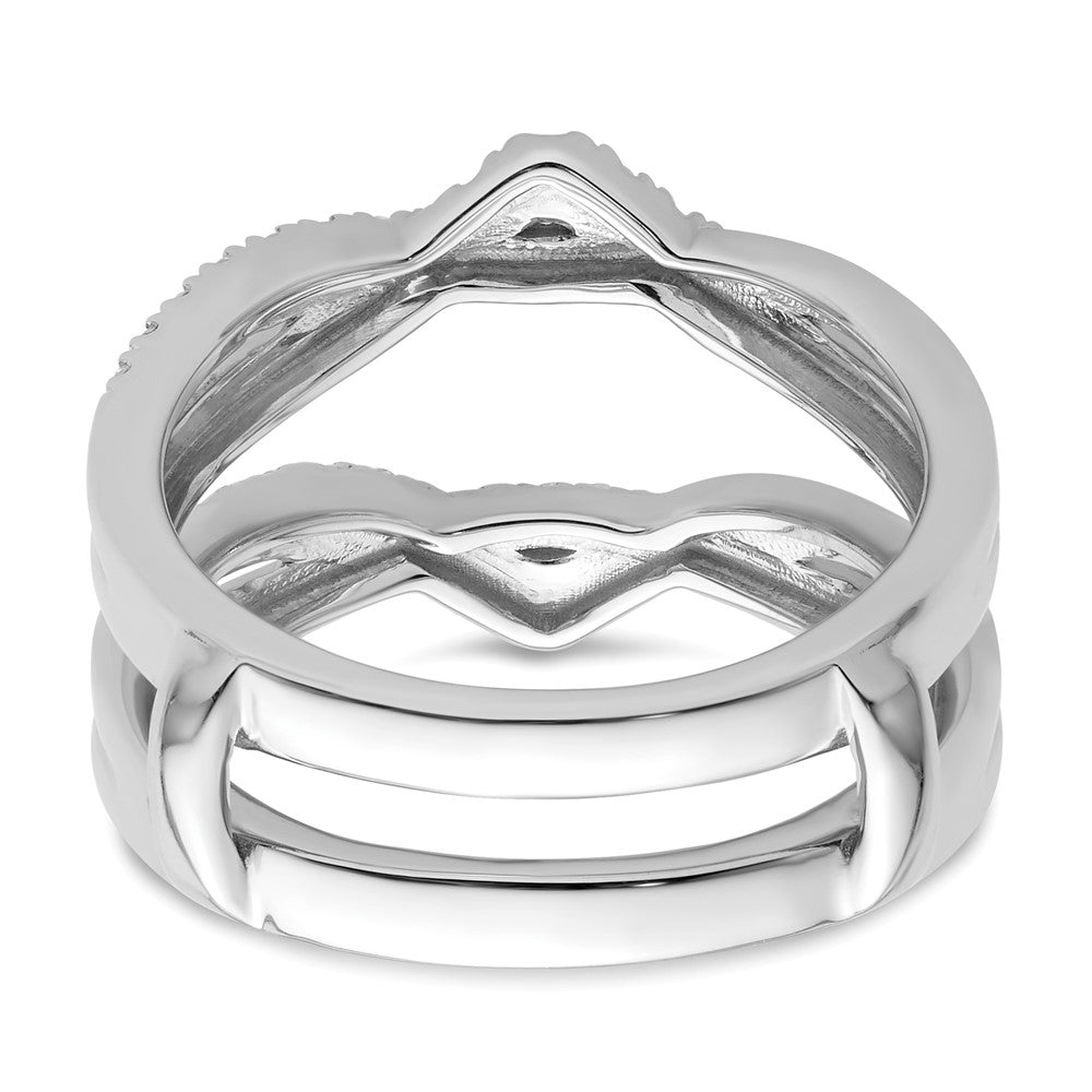 14K White Gold Diamond Ring Guard
