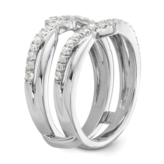 14k White Gold 3/8 carat Lab Grown Diamond VS/SI+ G+ Complete Twisted Ring Guard