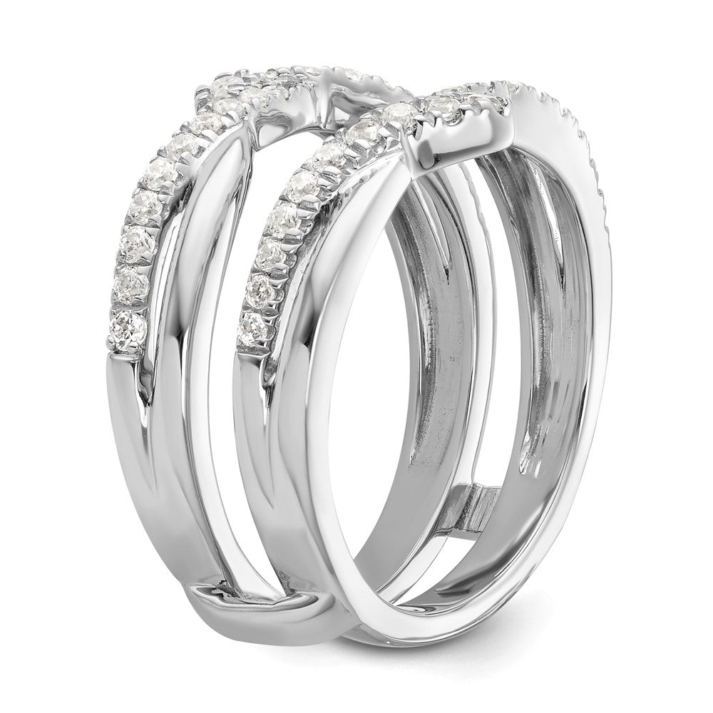 14K White Gold Diamond Ring Guard