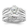 14k White Gold 3/8 carat Lab Grown Diamond VS/SI+ G+ Complete Twisted Ring Guard