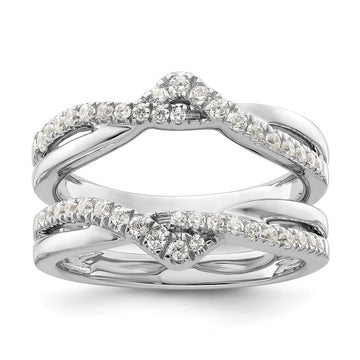 14k White Gold 3/8 carat Lab Grown Diamond VS/SI+ G+ Complete Twisted Ring Guard