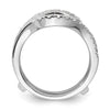 14k White Gold 1 1/5 carat Lab Grown Diamond VS/SI+ G+ Complete Double Row Ring Guard