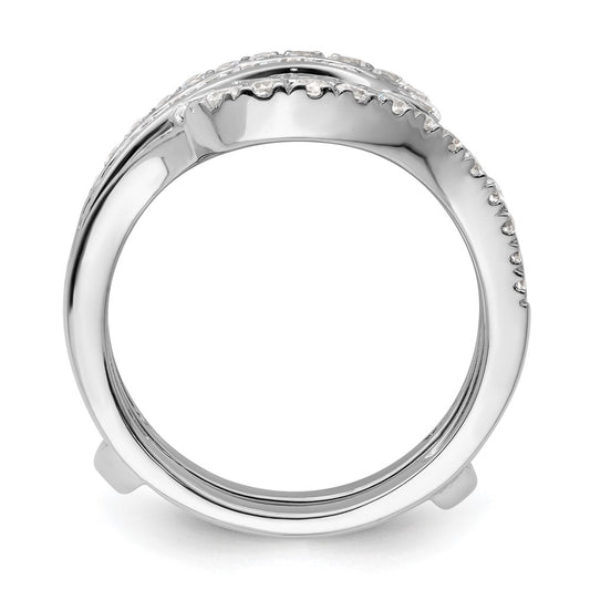 14k White Gold 1 1/5 carat Lab Grown Diamond VS/SI+ G+ Complete Double Row Ring Guard