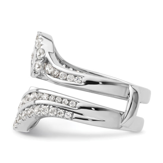 14k White Gold 1 1/5 carat Lab Grown Diamond VS/SI+ G+ Complete Double Row Ring Guard