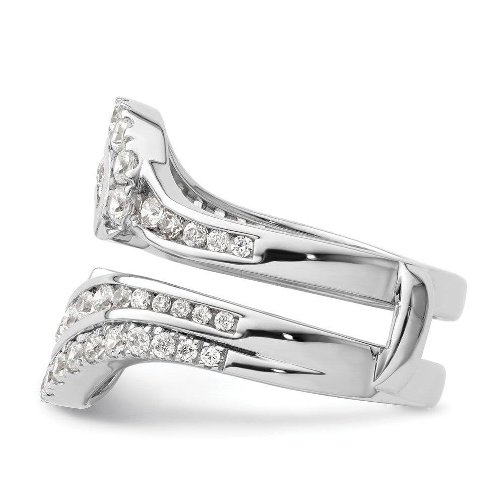 14k White Gold 1 1/5 carat Lab Grown Diamond VS/SI+ G+ Complete Double Row Ring Guard