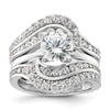 14k White Gold 1 1/5 carat Lab Grown Diamond VS/SI+ G+ Complete Double Row Ring Guard