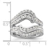 14k White Gold 1 1/5 carat Lab Grown Diamond VS/SI+ G+ Complete Double Row Ring Guard