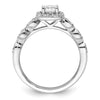 14k White Gold 7/8 carat Lab Grown Diamond VS/SI+ G+ Round Complete Halo Engagement Ring