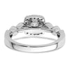 14k White Gold 7/8 carat Lab Grown Diamond VS/SI+ G+ Round Complete Halo Engagement Ring
