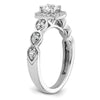 14k White Gold 7/8 carat Lab Grown Diamond VS/SI+ G+ Round Complete Halo Engagement Ring
