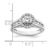 14k White Gold 1 carat Lab Grown Diamond VS/SI+ G+ Round Complete Halo Engagement Ring