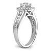 14k White Gold 1 carat Lab Grown Diamond VS/SI+ G+ Round Complete Halo Engagement Ring