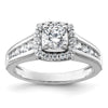 14k White Gold 1 carat Lab Grown Diamond VS/SI+ G+ Round Complete Halo Engagement Ring