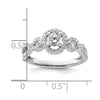 14k White Gold 5/8 carat Lab Grown Diamond VS/SI+ G+ Round Complete Fancy Halo Engagement Ring