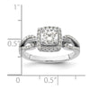 14k White Gold 3/4 carat Lab Grown Diamond VS/SI+ G+ Round Complete Halo Engagement Ring