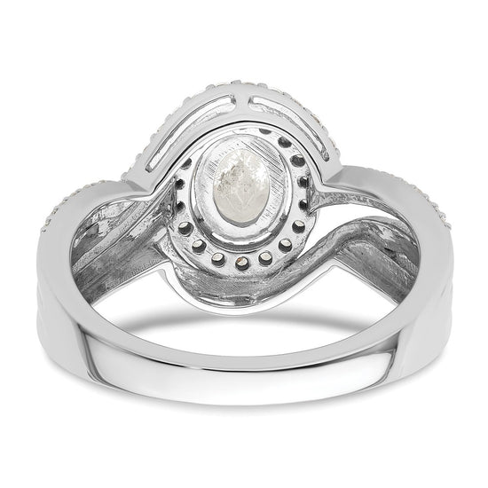 14k White Gold 1 carat Lab Grown Diamond VS/SI+ G+ Round Complete Bypass Engagement Ring