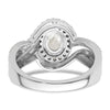 14k White Gold 1 carat Lab Grown Diamond VS/SI+ G+ Round Complete Bypass Engagement Ring