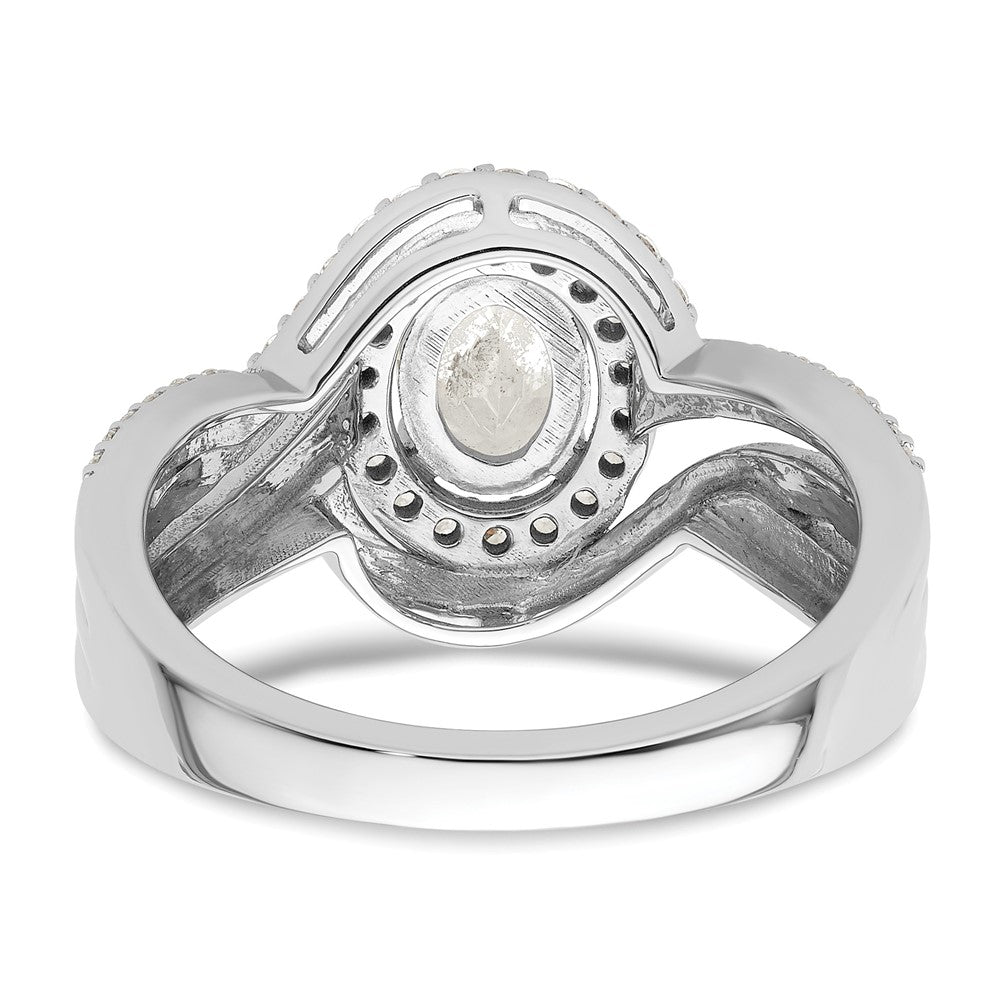 14k White Gold 1 carat Lab Grown Diamond VS/SI+ G+ Round Complete Bypass Engagement Ring